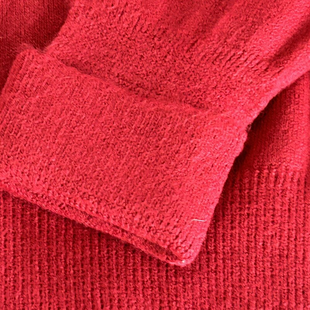 Vintage V-Neck Sweater Small Red Long Sleeve Knit Orlon Acrylic USA Par Four - Picture 2 of 9